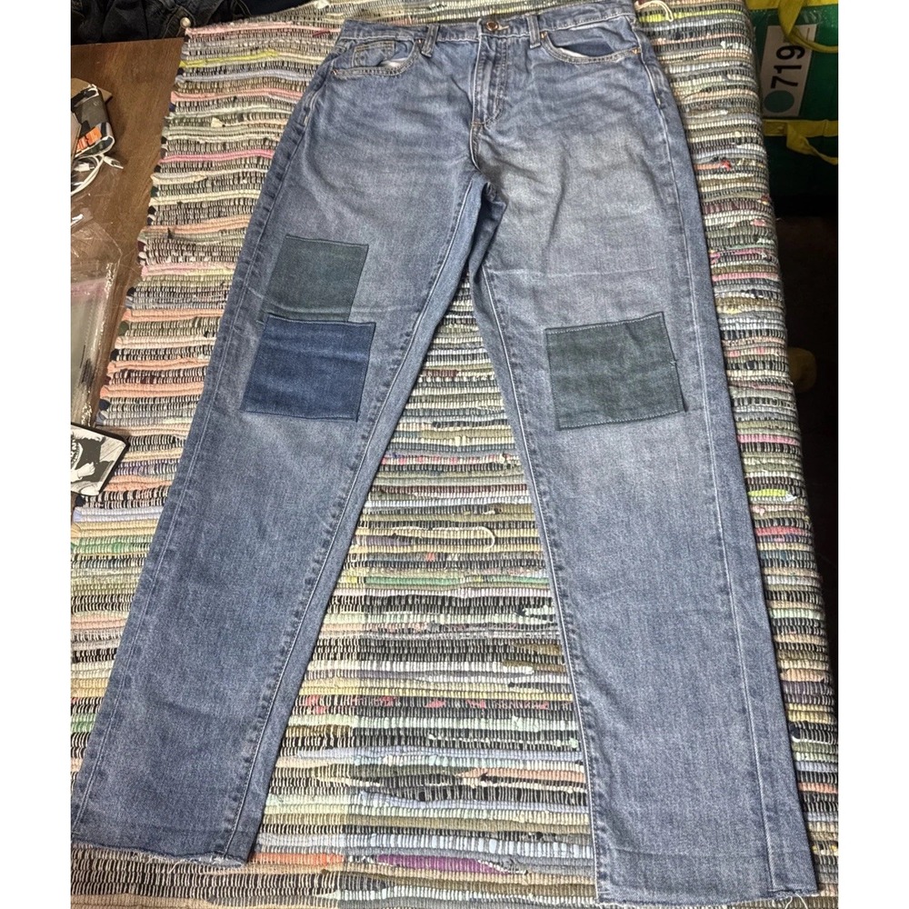 NWT Universal Thread Women's Jeans 6 Patchwork Boyfriend Slim Tapered Leg Size24